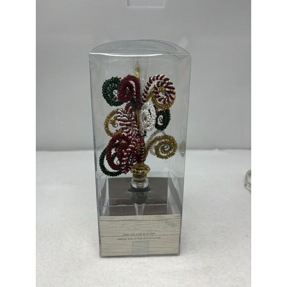 Pier 1 Imports Beaded Wine Bottle Stopper Christmas Tree Holiday - Picture 3 of 6